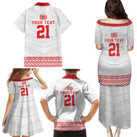 Custom Mate Ma'a Tonga Heritage Family Matching Puletasi and Hawaiian Shirt Pacific Tribal Rugby White Edition LT9 - Polynesian Pride
