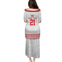 Custom Mate Ma'a Tonga Heritage Family Matching Puletasi and Hawaiian Shirt Pacific Tribal Rugby White Edition LT9 - Polynesian Pride