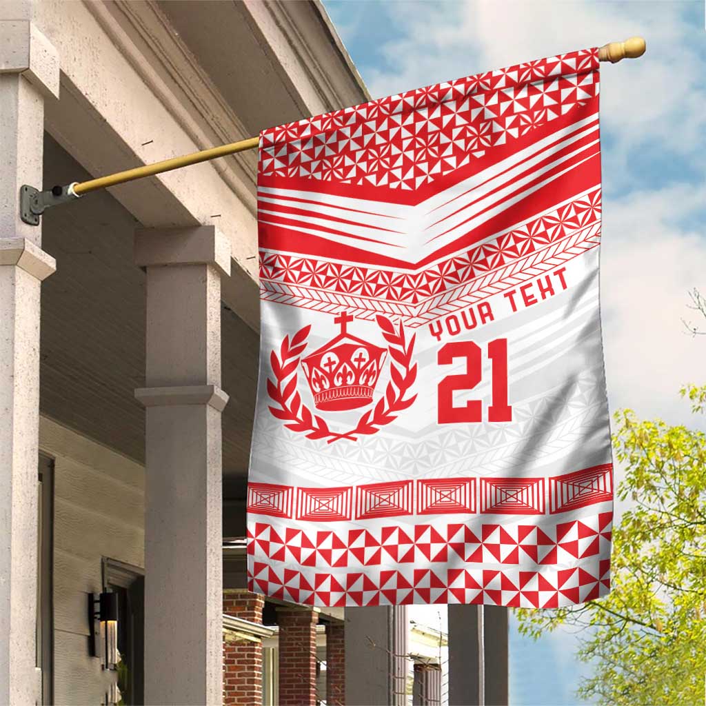 Custom Mate Ma'a Tonga Heritage Garden Flag Pacific Tribal Rugby White Edition - Polynesian Pride