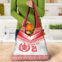 Custom Mate Ma'a Tonga Heritage Grocery Bag Pacific Tribal Rugby White Edition - Polynesian Pride