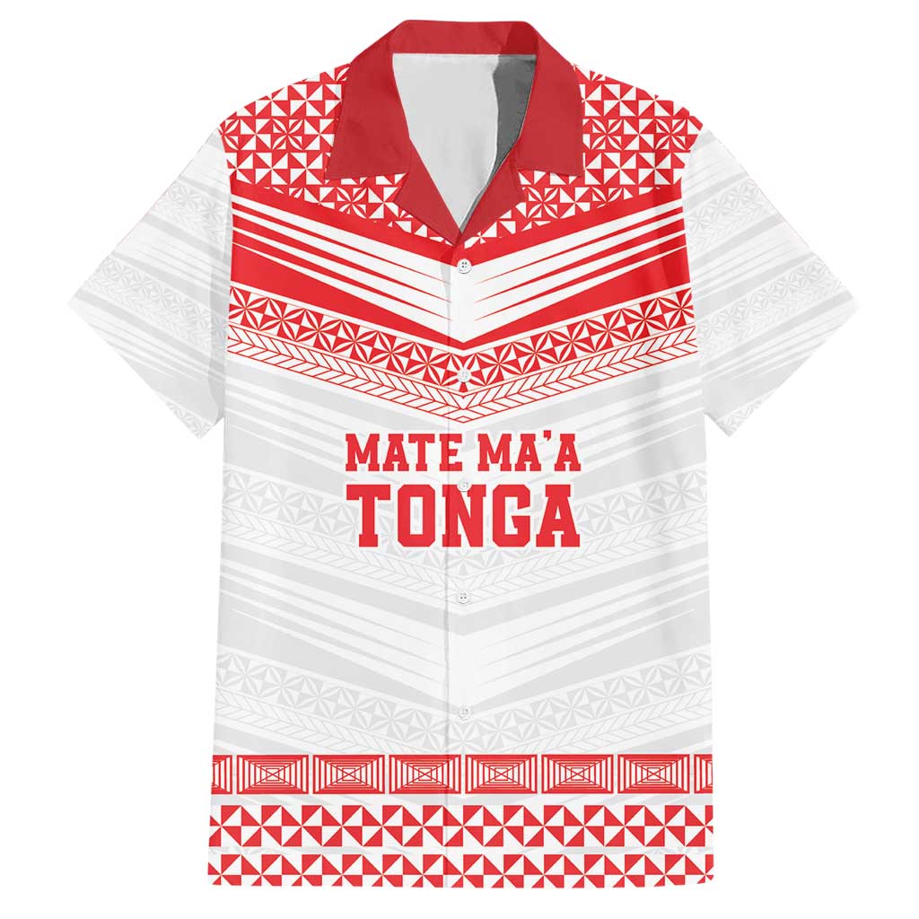 Custom Mate Ma'a Tonga Heritage Hawaiian Shirt Pacific Tribal Rugby White Edition LT9 White - Polynesian Pride