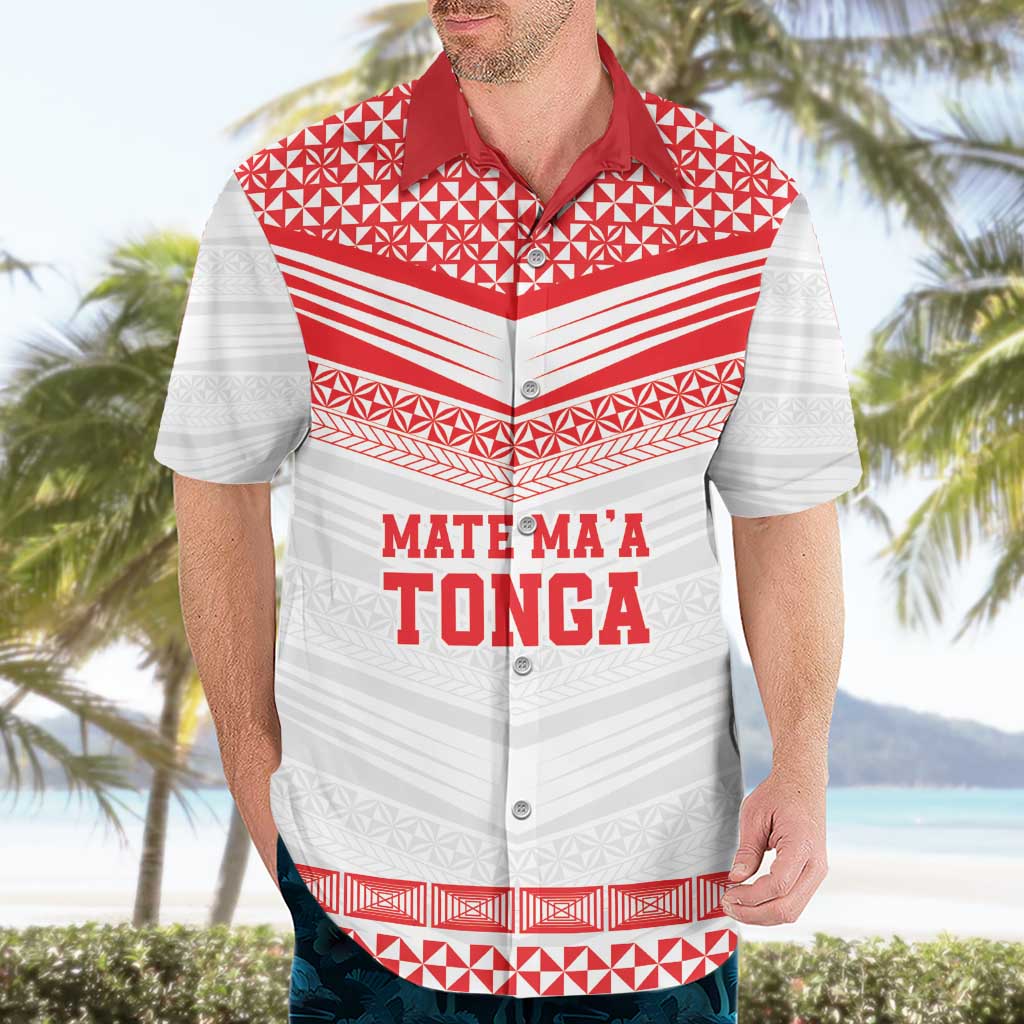 Custom Mate Ma'a Tonga Heritage Hawaiian Shirt Pacific Tribal Rugby White Edition LT9 - Polynesian Pride