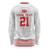 Custom Mate Ma'a Tonga Heritage Long Sleeve Shirt Pacific Tribal Rugby White Edition LT9 - Polynesian Pride
