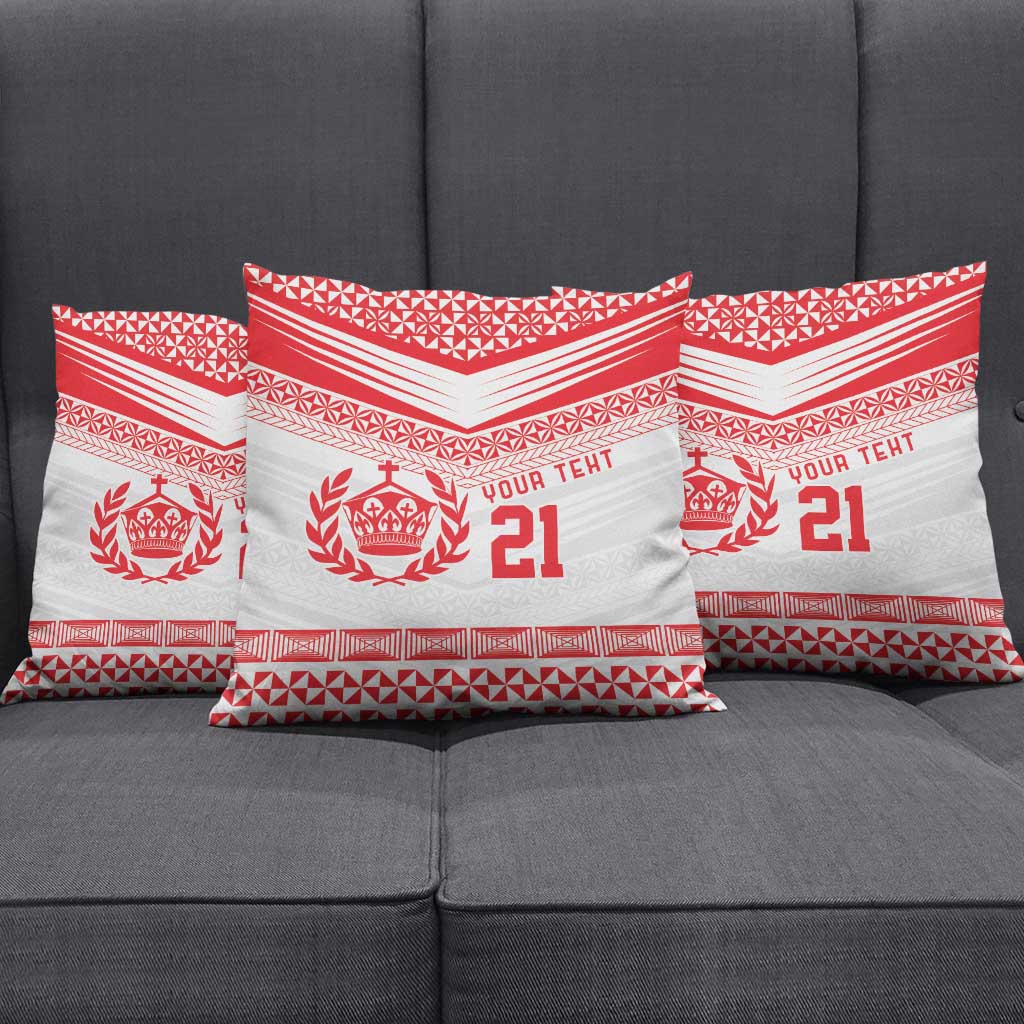 Custom Mate Ma'a Tonga Heritage Pillow Cover Pacific Tribal Rugby White Edition - Polynesian Pride