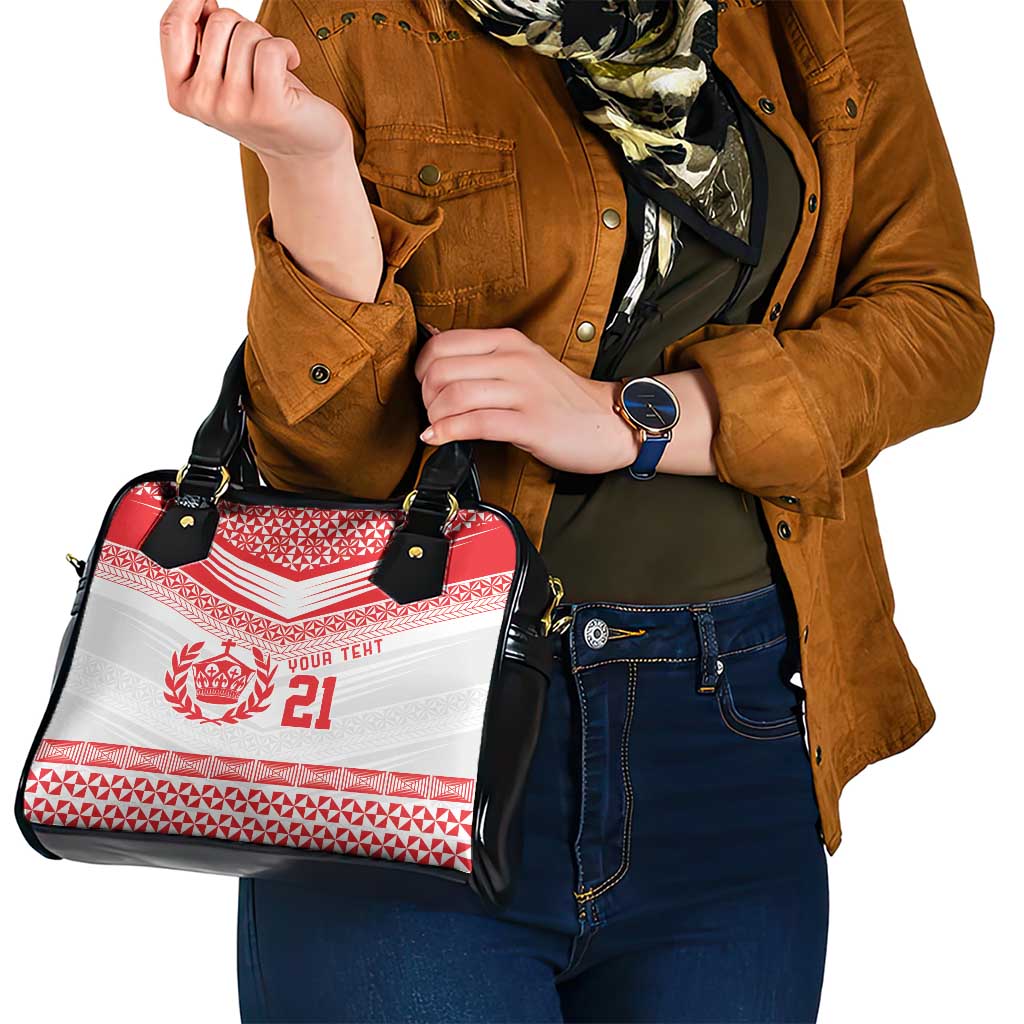 Custom Mate Ma'a Tonga Heritage Shoulder Handbag Pacific Tribal Rugby White Edition - Polynesian Pride