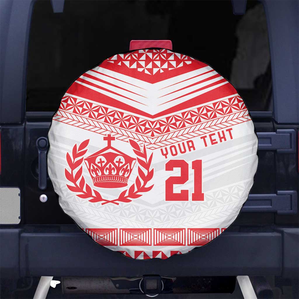 Custom Mate Ma'a Tonga Heritage Spare Tire Cover Pacific Tribal Rugby White Edition - Polynesian Pride