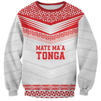 Custom Mate Ma'a Tonga Heritage Sweatshirt Pacific Tribal Rugby White Edition LT9 Unisex White - Polynesian Pride