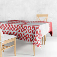 Custom Mate Ma'a Tonga Heritage Tablecloth Pacific Tribal Rugby White Edition - Polynesian Pride