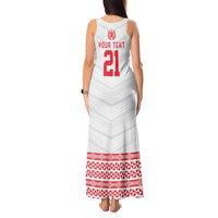 Custom Mate Ma'a Tonga Heritage Tank Maxi Dress Pacific Tribal Rugby White Edition - Polynesian Pride