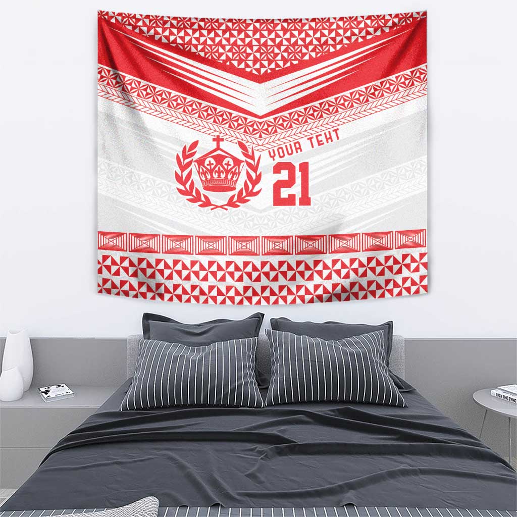 Custom Mate Ma'a Tonga Heritage Tapestry Pacific Tribal Rugby White Edition - Polynesian Pride