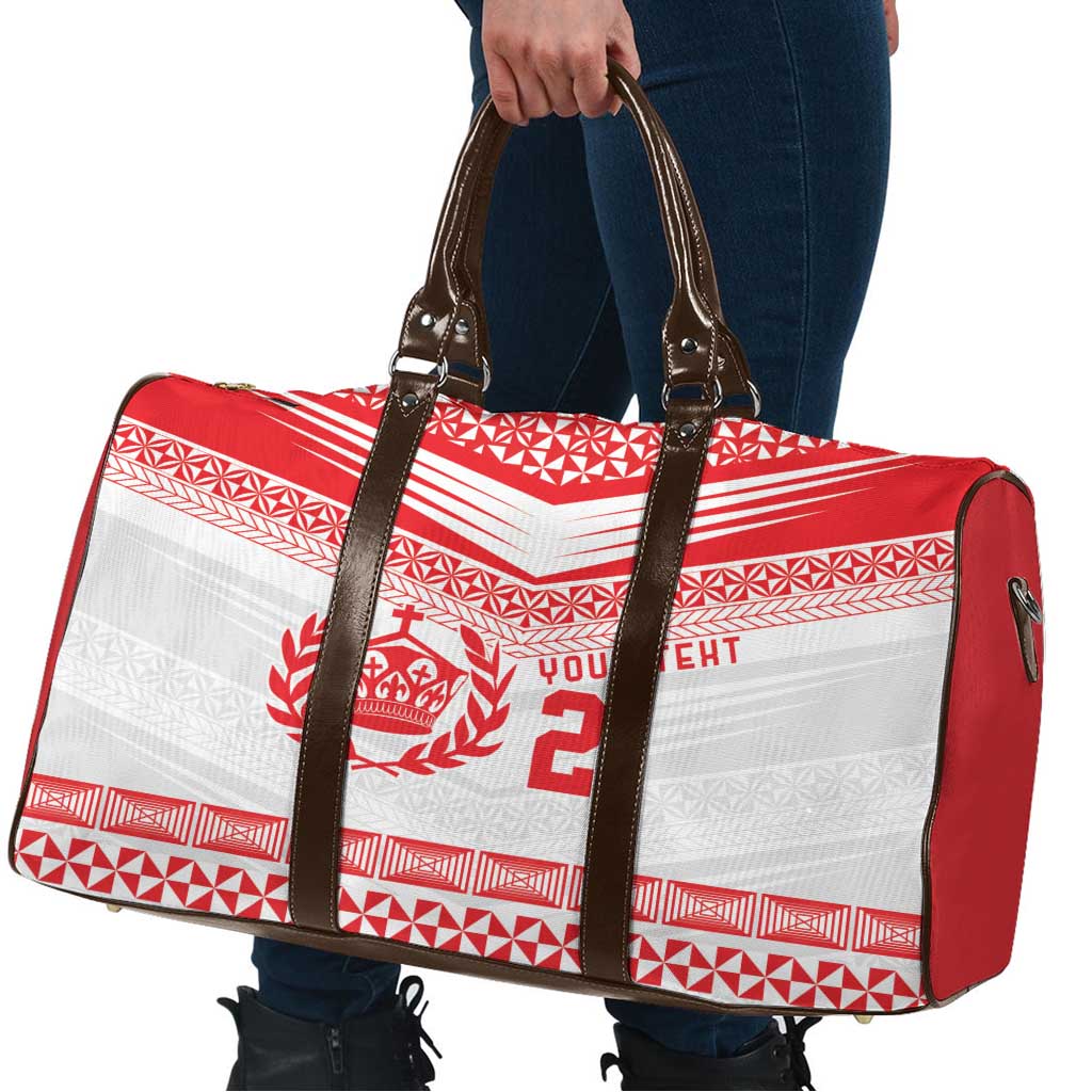 Custom Mate Ma'a Tonga Heritage Travel Bag Pacific Tribal Rugby White Edition - Polynesian Pride