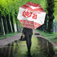 Custom Mate Ma'a Tonga Heritage Umbrella Pacific Tribal Rugby White Edition - Polynesian Pride