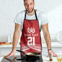 Custom Pacific Rugby Spirit Apron Tonga Ngatu Pride Red Edition - Polynesian Pride