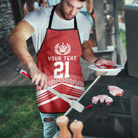Custom Pacific Rugby Spirit Apron Tonga Ngatu Pride Red Edition - Polynesian Pride