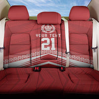 Custom Pacific Rugby Spirit Back Car Seat Cover Tonga Ngatu Pride Red Edition - Polynesian Pride