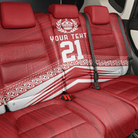 Custom Pacific Rugby Spirit Back Car Seat Cover Tonga Ngatu Pride Red Edition - Polynesian Pride