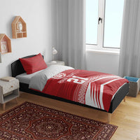 Custom Pacific Rugby Spirit Bedding Set Tonga Ngatu Pride Red Edition - Polynesian Pride