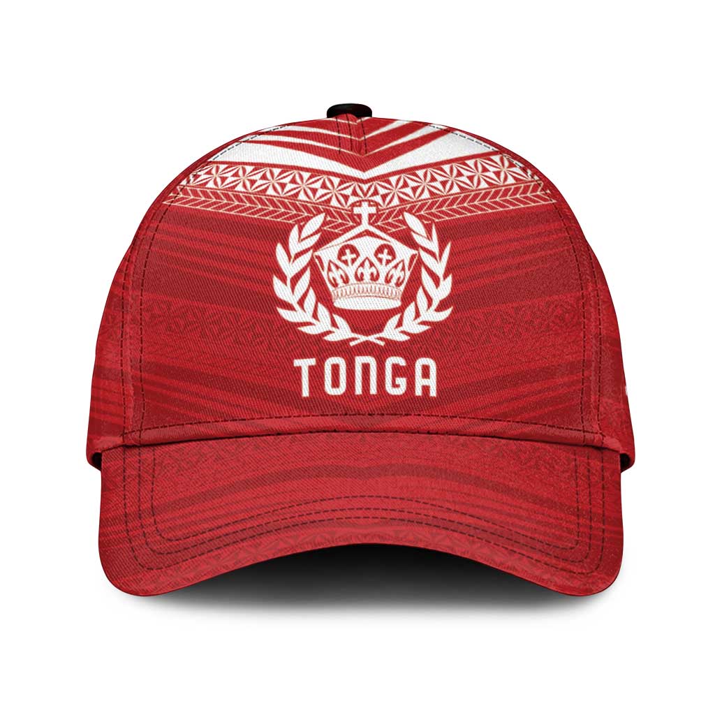Custom Pacific Rugby Spirit Classic Cap Tonga Ngatu Pride Red Edition - Polynesian Pride