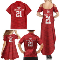 Custom Pacific Rugby Spirit Family Matching Summer Maxi Dress and Hawaiian Shirt Tonga Ngatu Pride Red Edition - Polynesian Pride