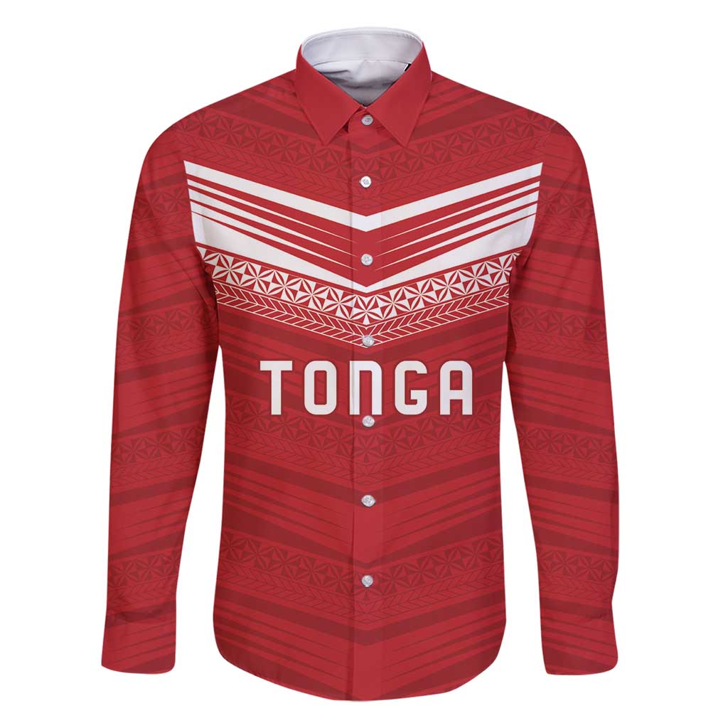 Custom Pacific Rugby Spirit Family Matching Tank Maxi Dress and Hawaiian Shirt Tonga Ngatu Pride Red Edition - Polynesian Pride