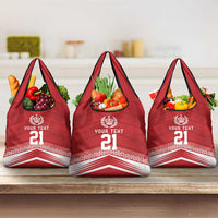 Custom Pacific Rugby Spirit Grocery Bag Tonga Ngatu Pride Red Edition - Polynesian Pride