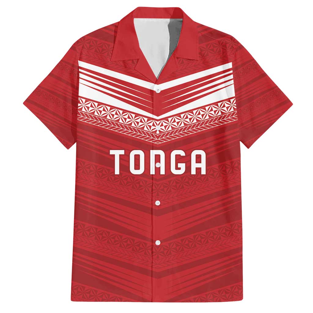 Custom Pacific Rugby Spirit Hawaiian Shirt Tonga Ngatu Pride Red Edition - Polynesian Pride