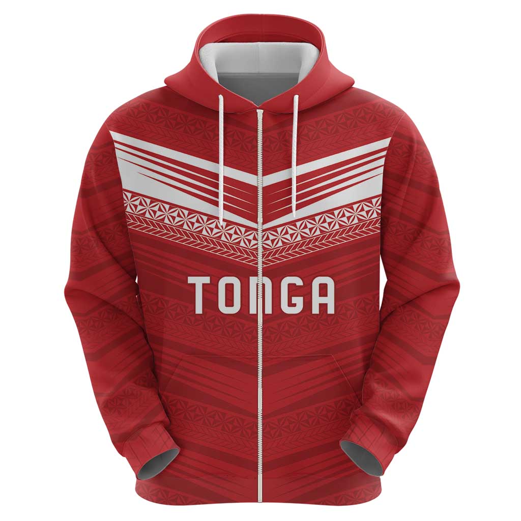 Custom Pacific Rugby Spirit Hoodie Tonga Ngatu Pride Red Edition - Polynesian Pride
