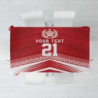 Custom Pacific Rugby Spirit Tablecloth Tonga Ngatu Pride Red Edition - Polynesian Pride