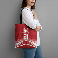 Custom Pacific Rugby Spirit Tote Bag Tonga Ngatu Pride Red Edition - Polynesian Pride