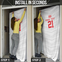 Custom Pacific Rugby Spirit Door Cover Tonga Ngatu Pride White Edition - Polynesian Pride