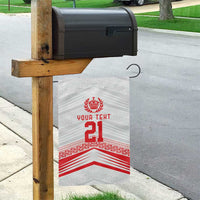 Custom Pacific Rugby Spirit Garden Flag Tonga Ngatu Pride White Edition - Polynesian Pride