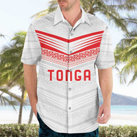 Custom Pacific Rugby Spirit Hawaiian Shirt Tonga Ngatu Pride White Edition - Polynesian Pride