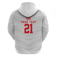 Custom Pacific Rugby Spirit Hoodie Tonga Ngatu Pride White Edition - Polynesian Pride