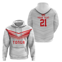 Custom Pacific Rugby Spirit Hoodie Tonga Ngatu Pride White Edition - Polynesian Pride