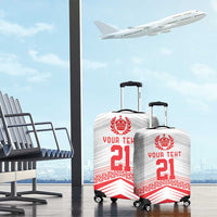 Custom Pacific Rugby Spirit Luggage Cover Tonga Ngatu Pride White Edition - Polynesian Pride