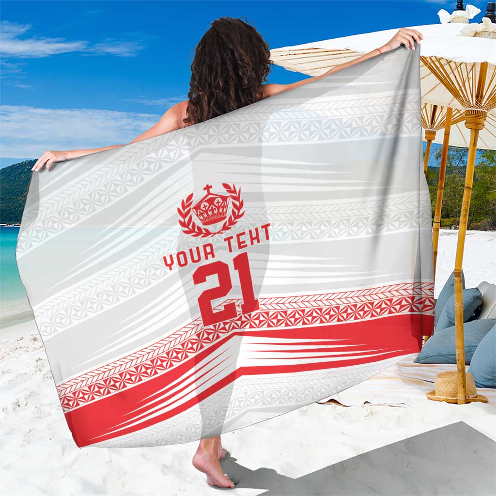 Custom Pacific Rugby Spirit Sarong Tonga Ngatu Pride White Edition - Polynesian Pride