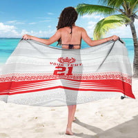Custom Pacific Rugby Spirit Sarong Tonga Ngatu Pride White Edition - Polynesian Pride