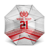 Custom Pacific Rugby Spirit Umbrella Tonga Ngatu Pride White Edition - Polynesian Pride