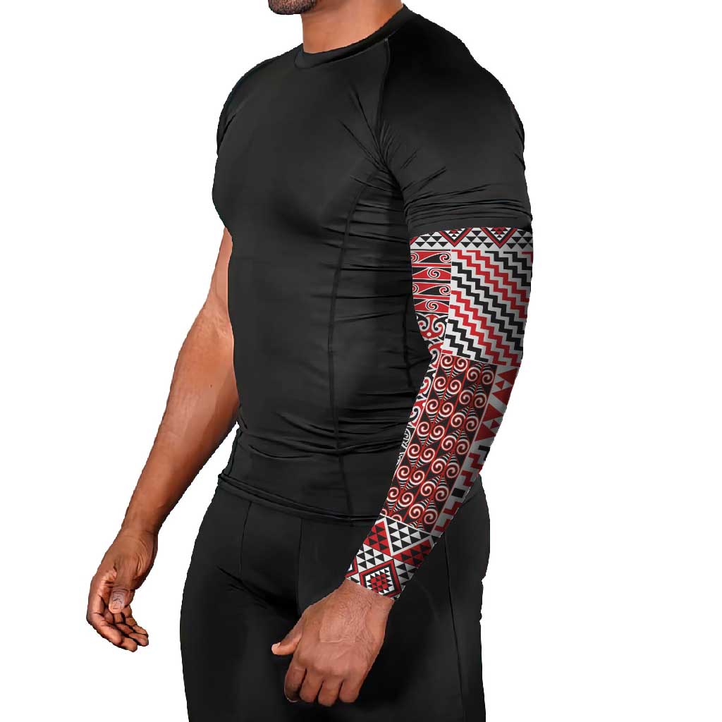 Aotearoa Kowhaiwhai Taniko Patchwork Motifs Arm Sleeves - Polynesian Pride