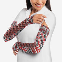 Aotearoa Kowhaiwhai Taniko Patchwork Motifs Arm Sleeves - Polynesian Pride