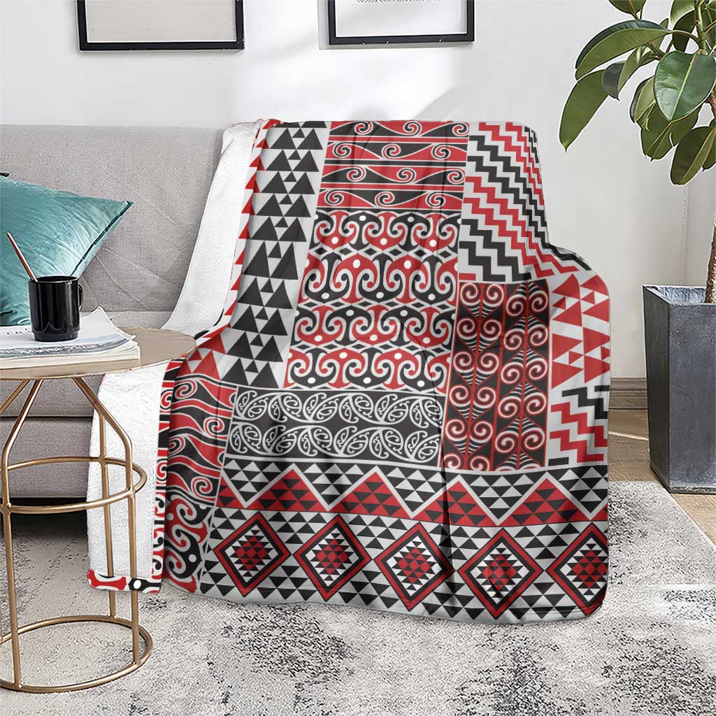 Aotearoa Kowhaiwhai Taniko Patchwork Motifs Blanket LT9 - Polynesian Pride