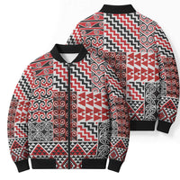 Aotearoa Kowhaiwhai Taniko Patchwork Motifs Bomber Puffer Jacket - Polynesian Pride