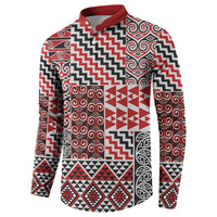 Aotearoa Kowhaiwhai Taniko Patchwork Motifs Button Sweatshirt LT9 - Polynesian Pride