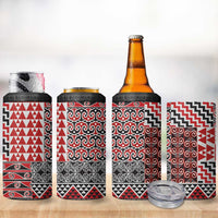 Aotearoa Kowhaiwhai Taniko Patchwork Motifs 4 in 1 Can Cooler Tumbler LT9 - Polynesian Pride
