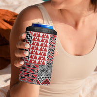 Aotearoa Kowhaiwhai Taniko Patchwork Motifs 4 in 1 Can Cooler Tumbler LT9 - Polynesian Pride