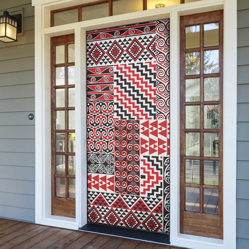 Aotearoa Kowhaiwhai Taniko Patchwork Motifs Door Cover - Polynesian Pride