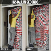 Aotearoa Kowhaiwhai Taniko Patchwork Motifs Door Cover - Polynesian Pride