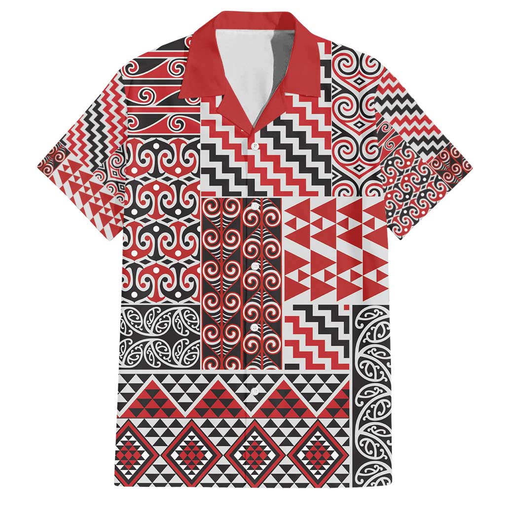 Aotearoa Kowhaiwhai Taniko Patchwork Motifs Family Matching Puletasi and Hawaiian Shirt