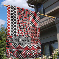Aotearoa Kowhaiwhai Taniko Patchwork Motifs Garden Flag LT9 - Polynesian Pride