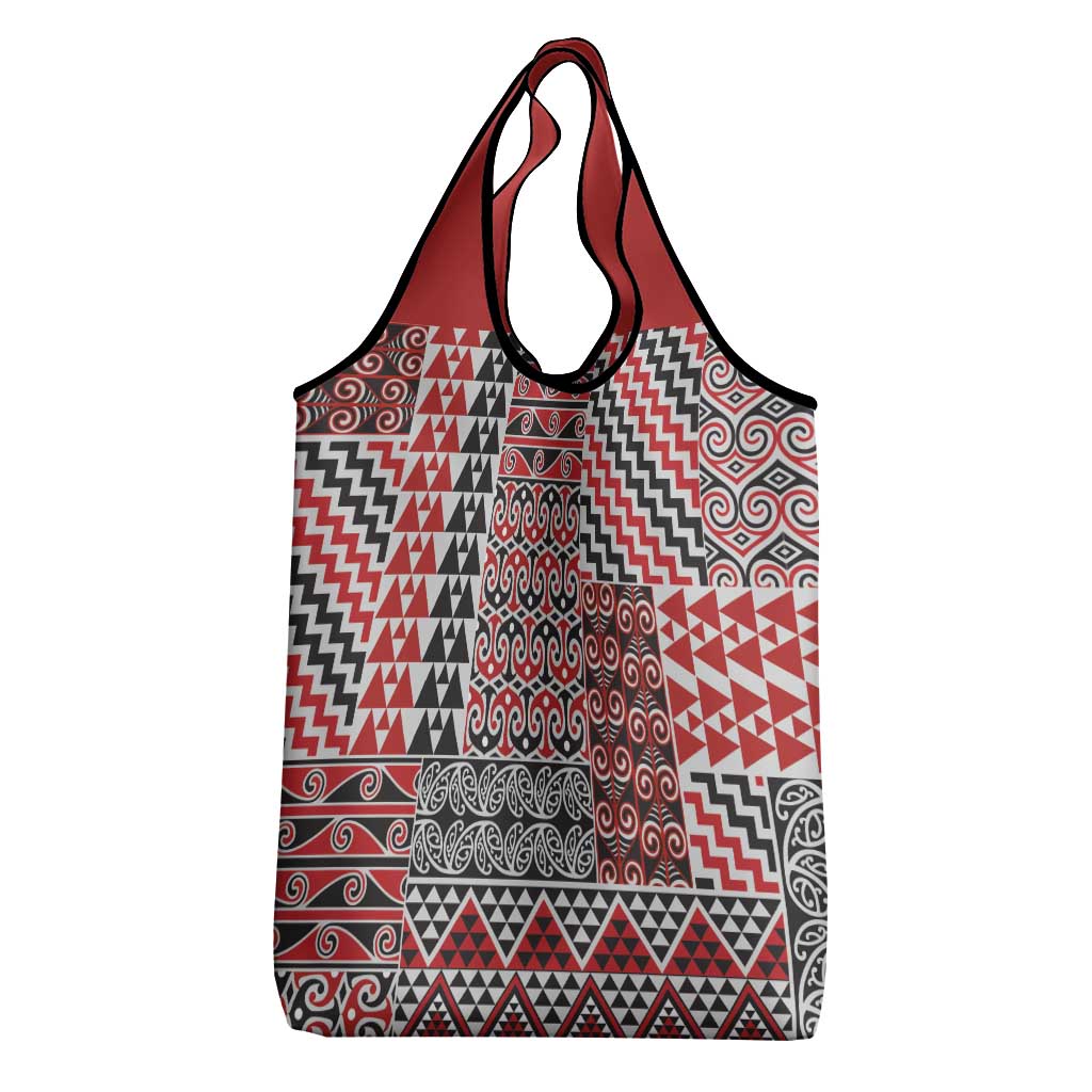 Aotearoa Kowhaiwhai Taniko Patchwork Motifs Grocery Bag LT9 - Polynesian Pride